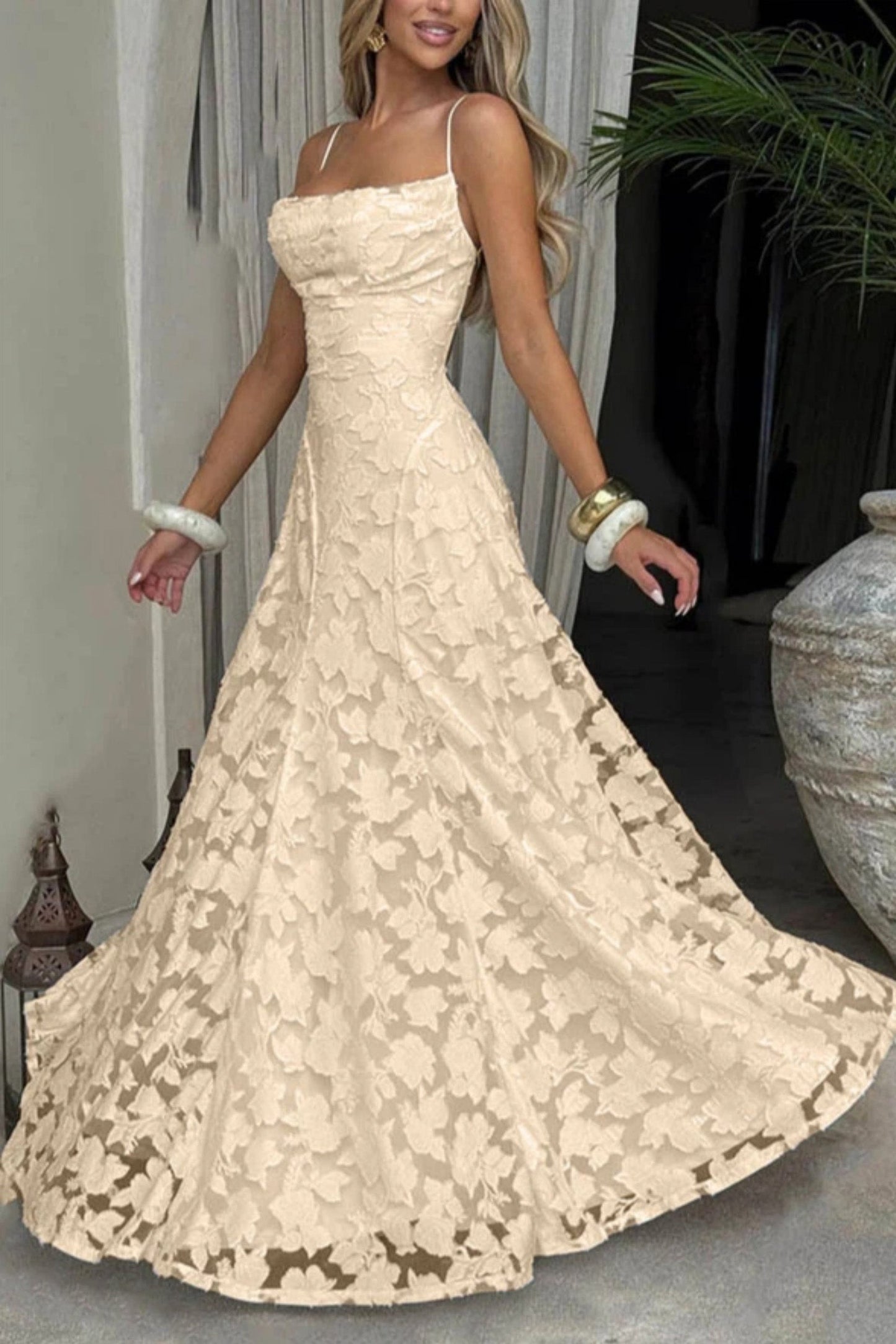 Marisol | Lace A-Line Maxi Evening Dress