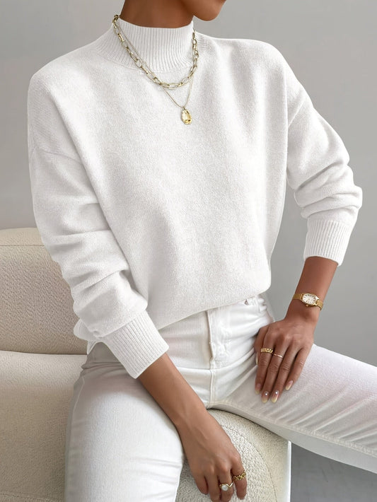 Adeline | Oversized Mock Neck Long Sleeve Sweater