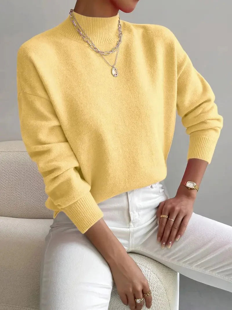 Adeline | Oversized Mock Neck Long Sleeve Sweater