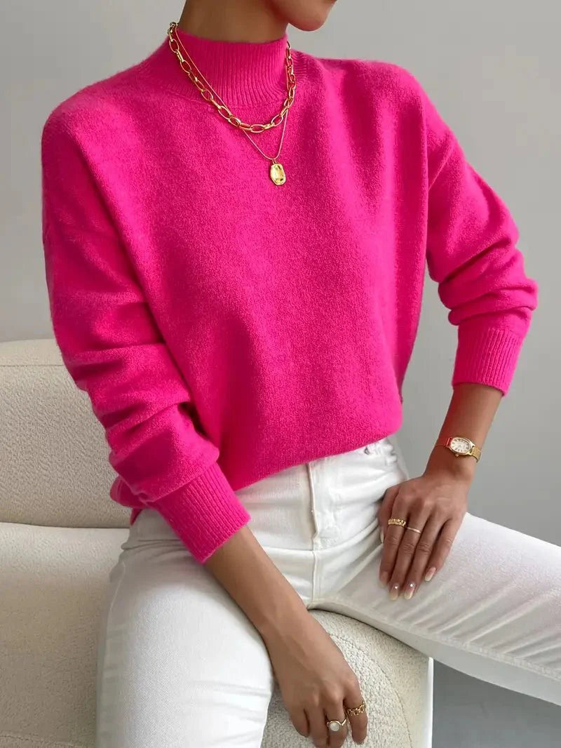 Adeline | Oversized Mock Neck Long Sleeve Sweater