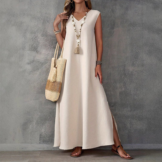 Alyson | Relaxed Fit Maxi Dress with Side Slit