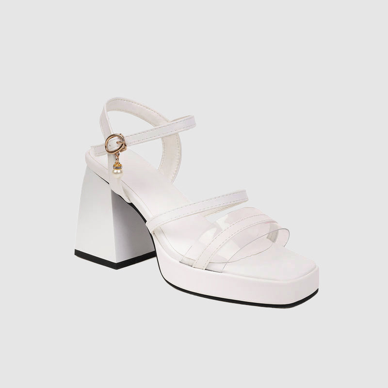 Avalyn | Clear Strap Platform Block Heels