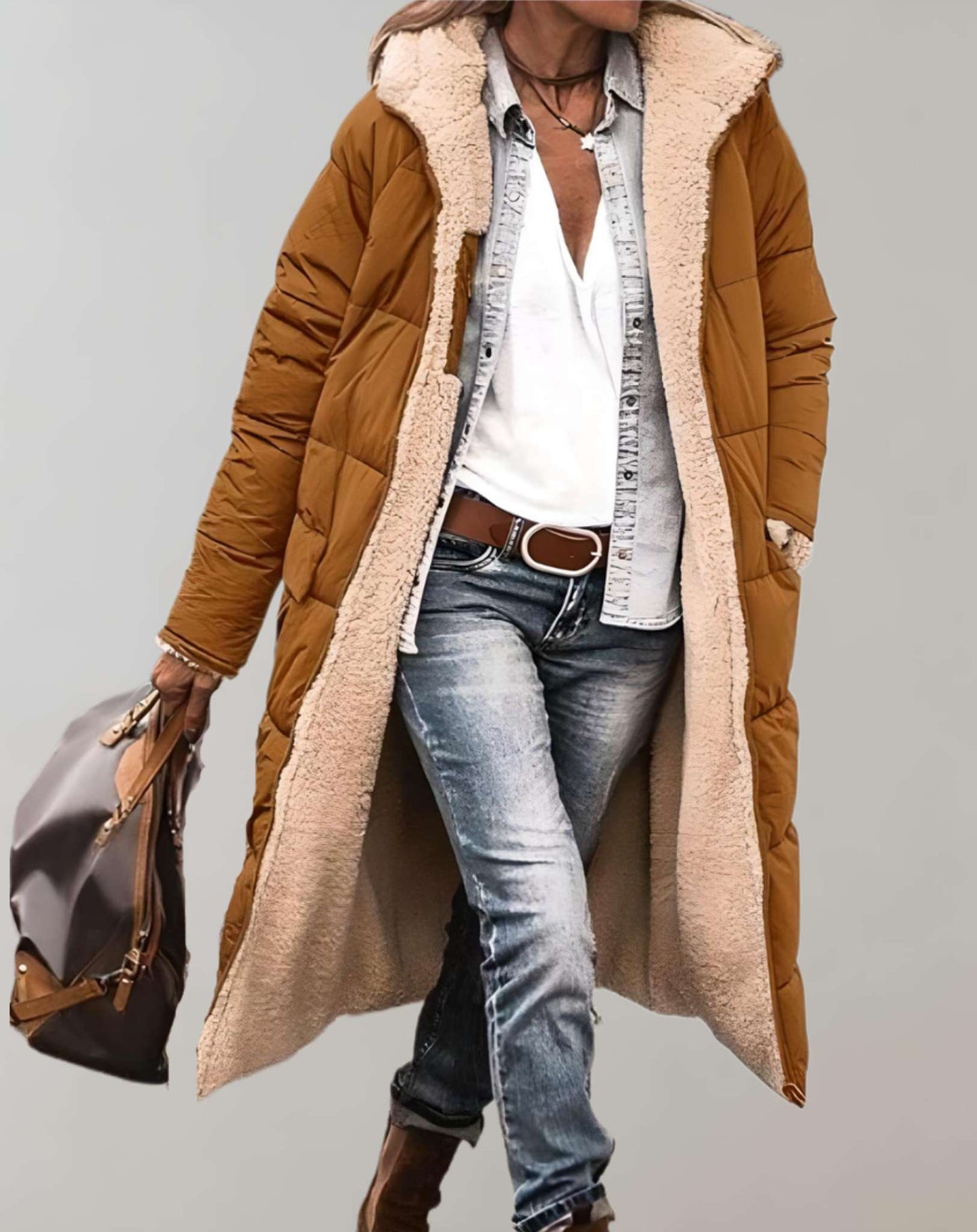 Persephone | Relaxed Fit Quilted Hooded Full-Length Puffer Coat
