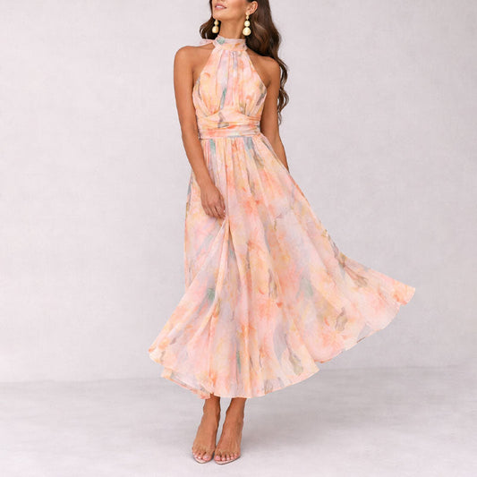Blakely | Floral Halter Neck Maxi Dress