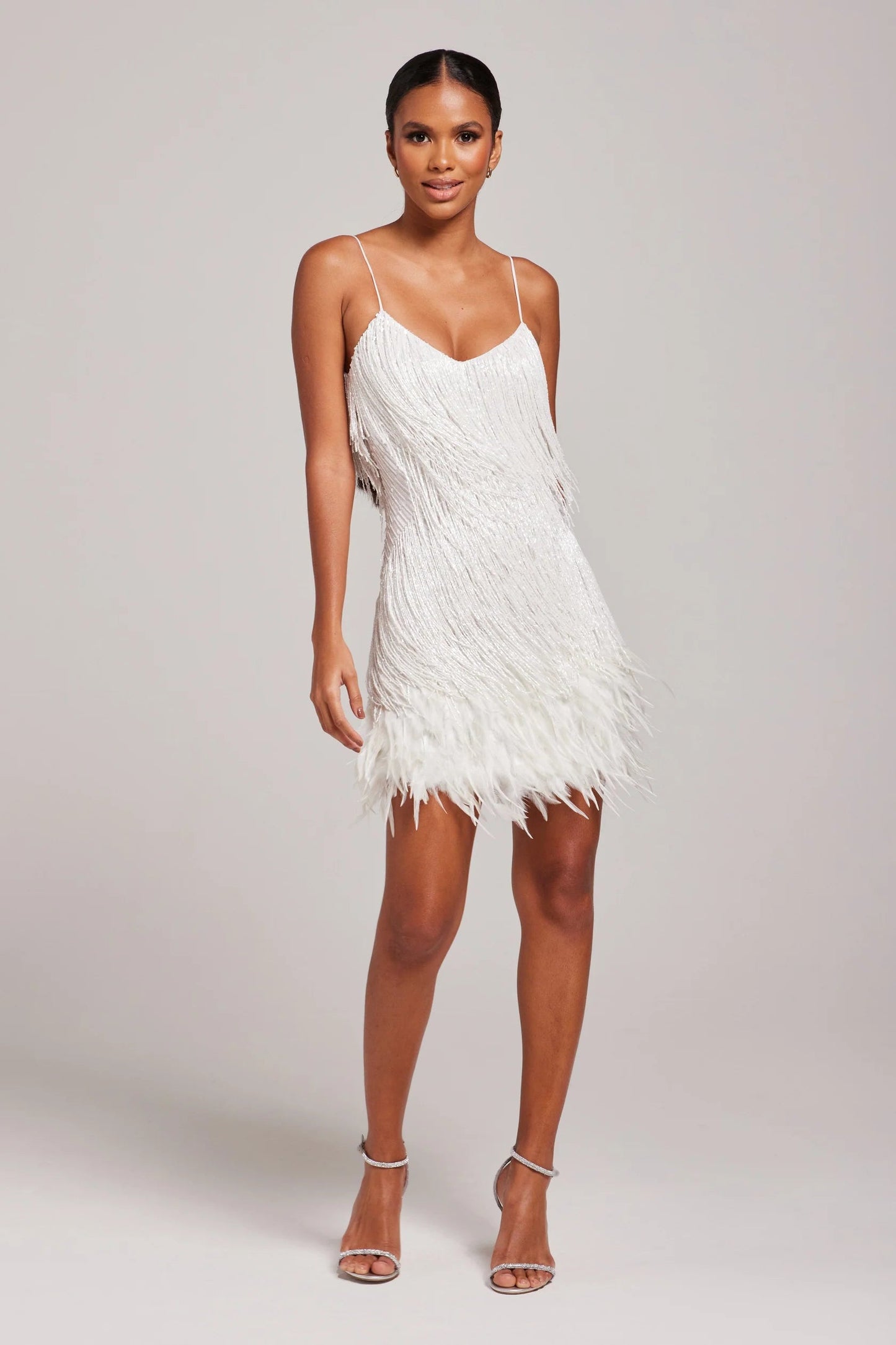 Ianthe | Beaded Fringe Feather Mini Cocktail Dress