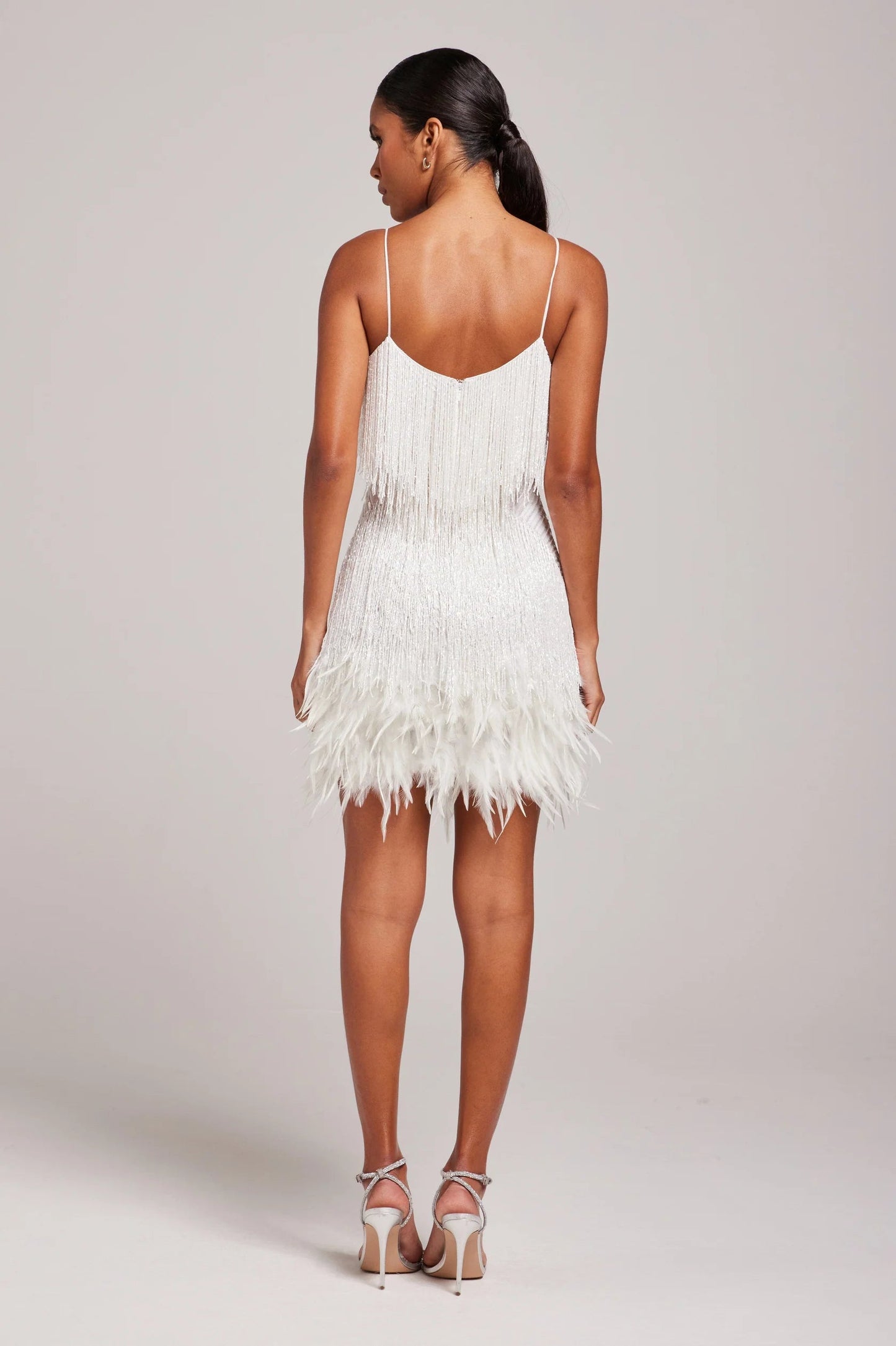 Ianthe | Beaded Fringe Feather Mini Cocktail Dress