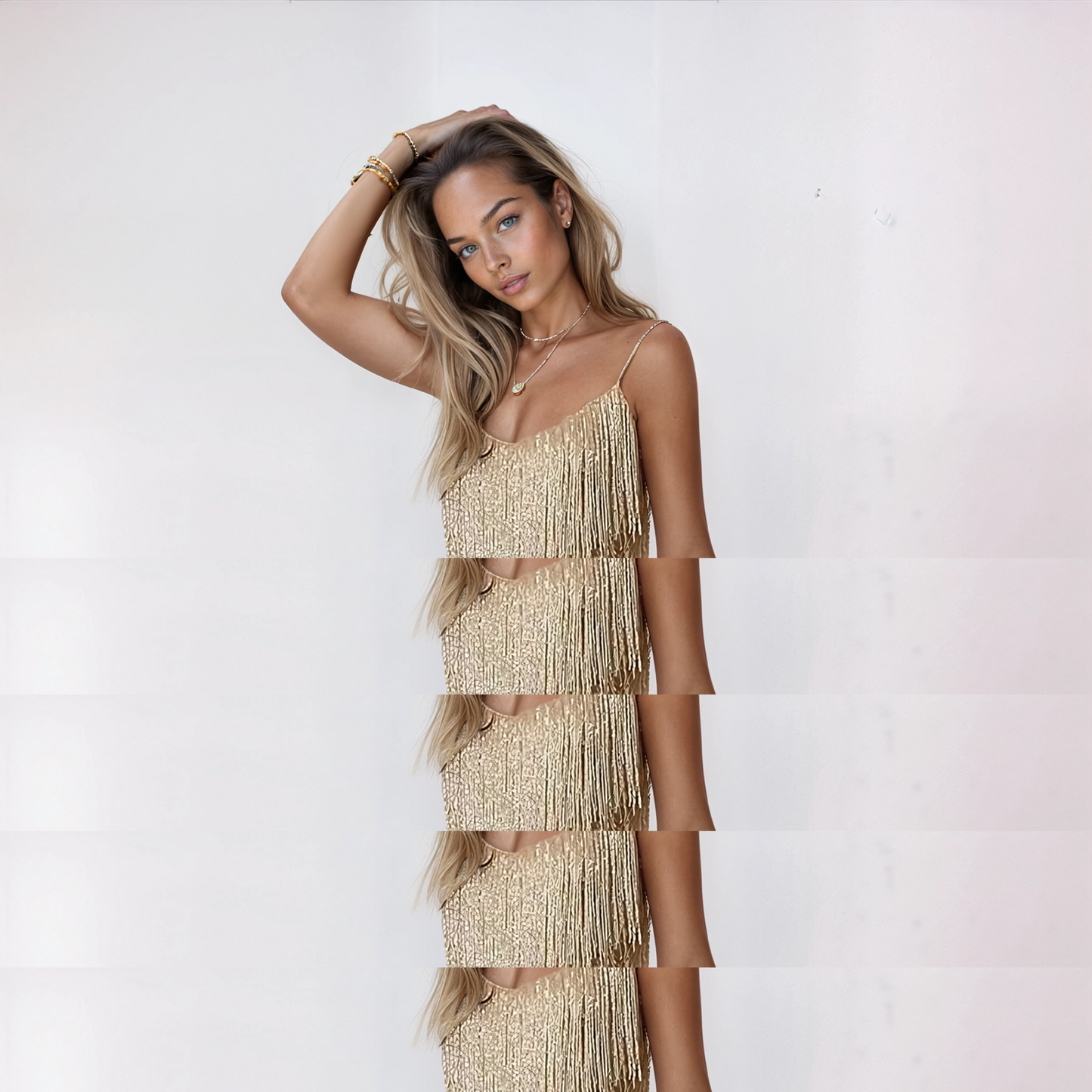 Ianthe | Beaded Fringe Feather Mini Cocktail Dress