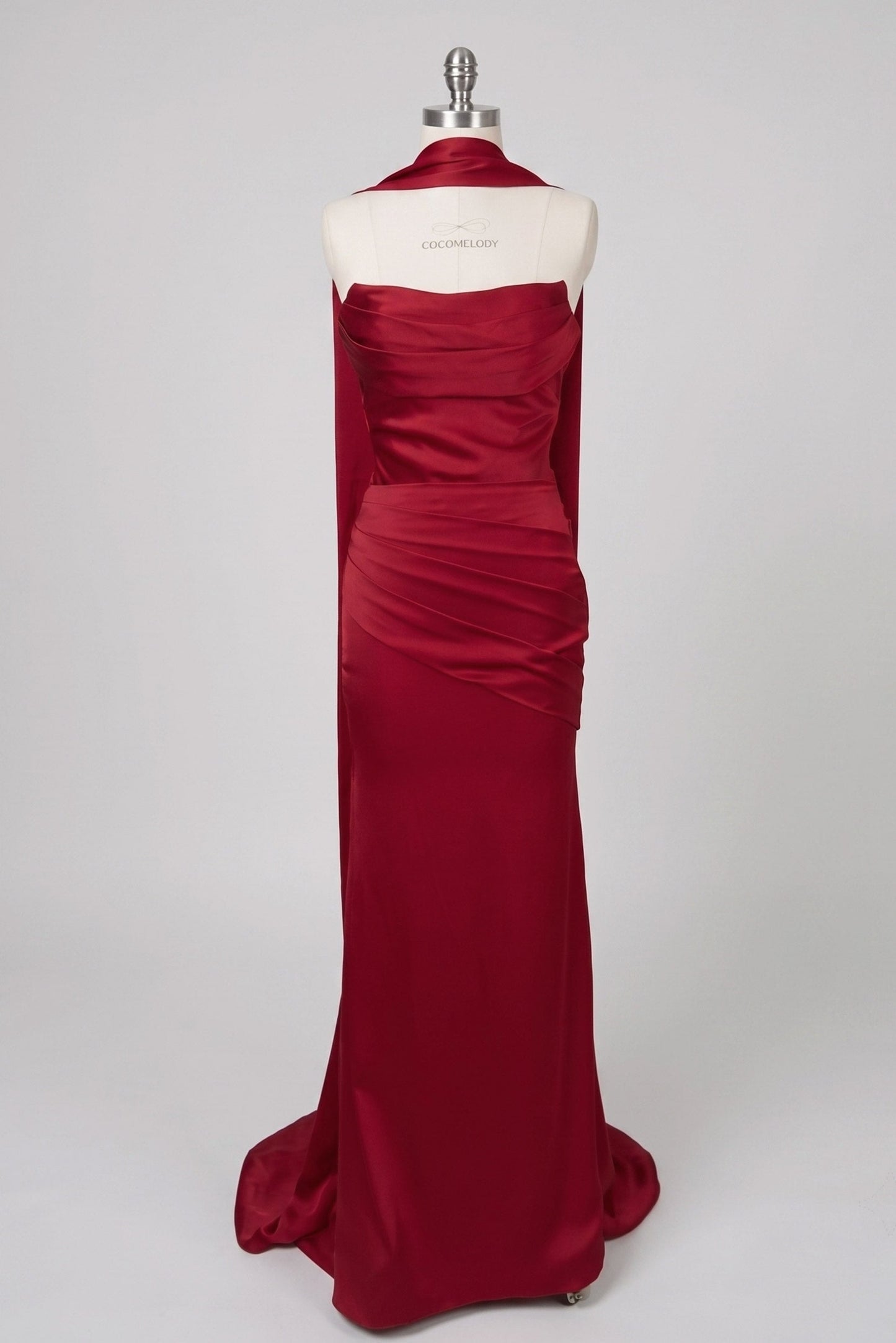 Delphine | Satin Trumpet Wedding Guest Dress