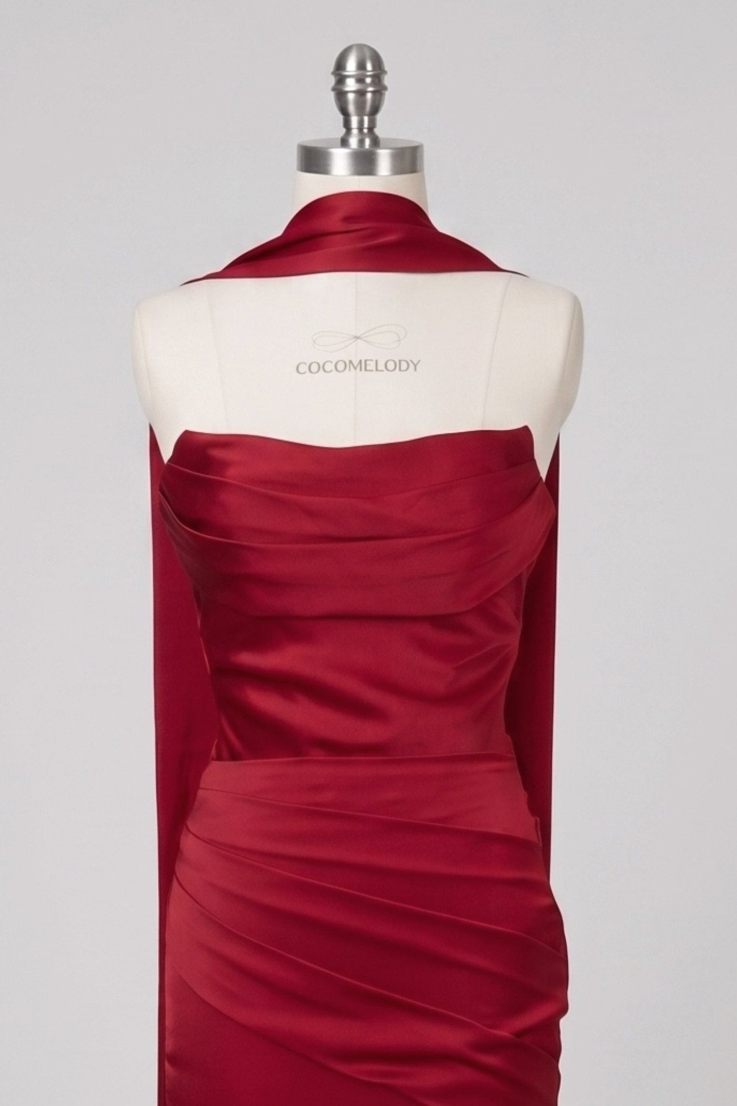 Delphine | Satin Trumpet Wedding Guest Dress