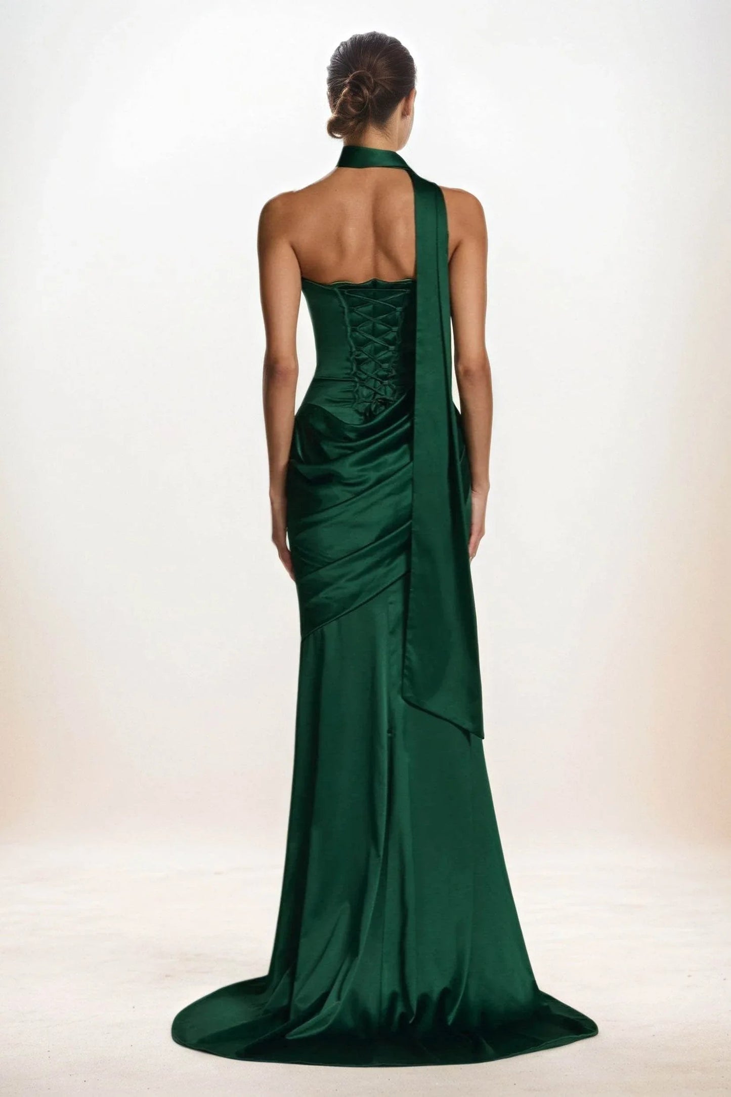 Delphine | Satin Trumpet Wedding Guest Dress