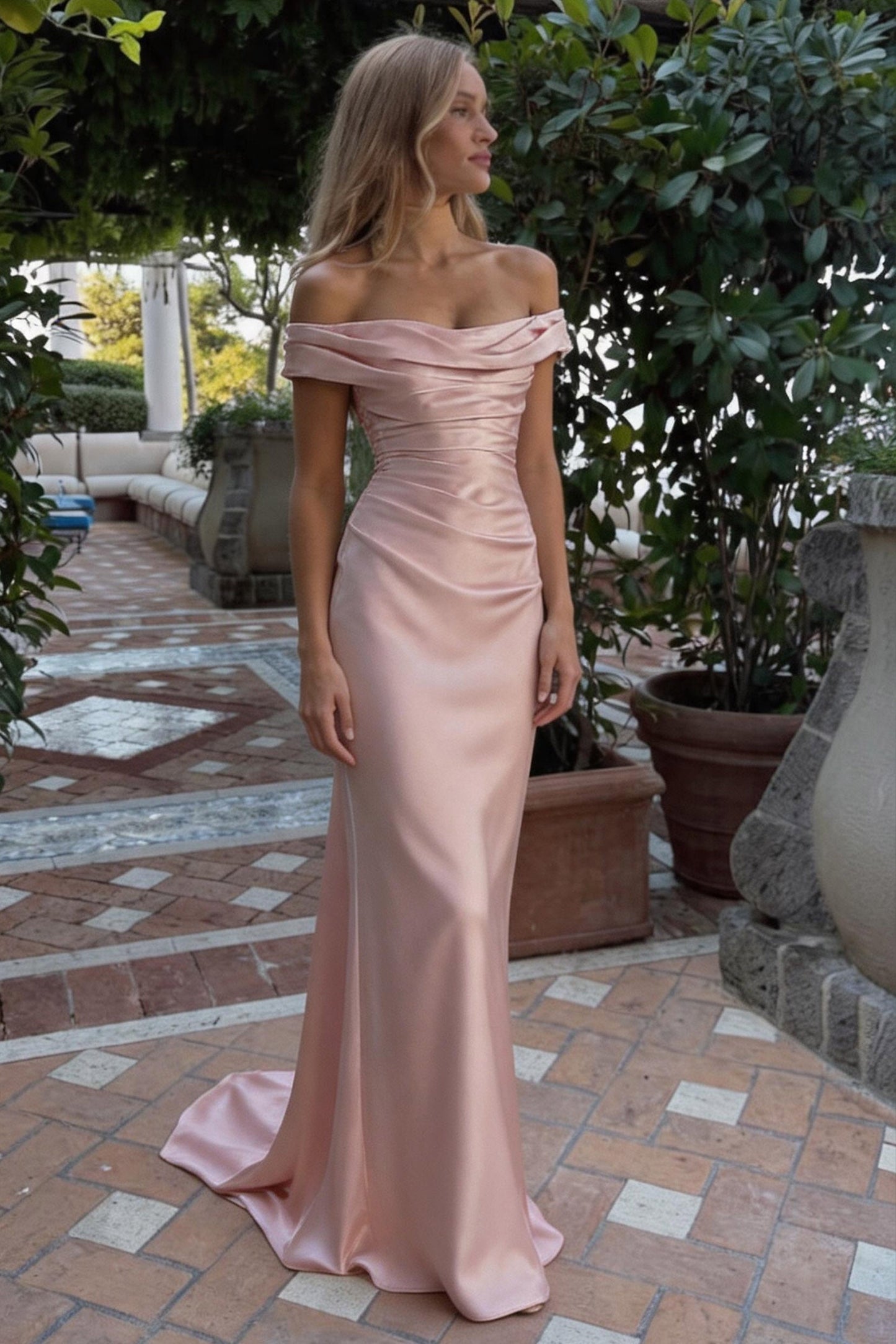 Rosalind | Satin Sheath Wedding Guest Dress