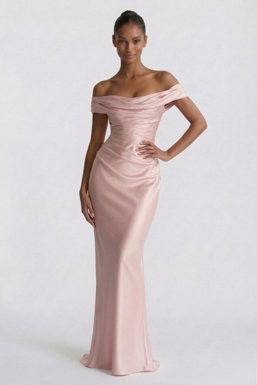 Rosalind | Satin Sheath Wedding Guest Dress