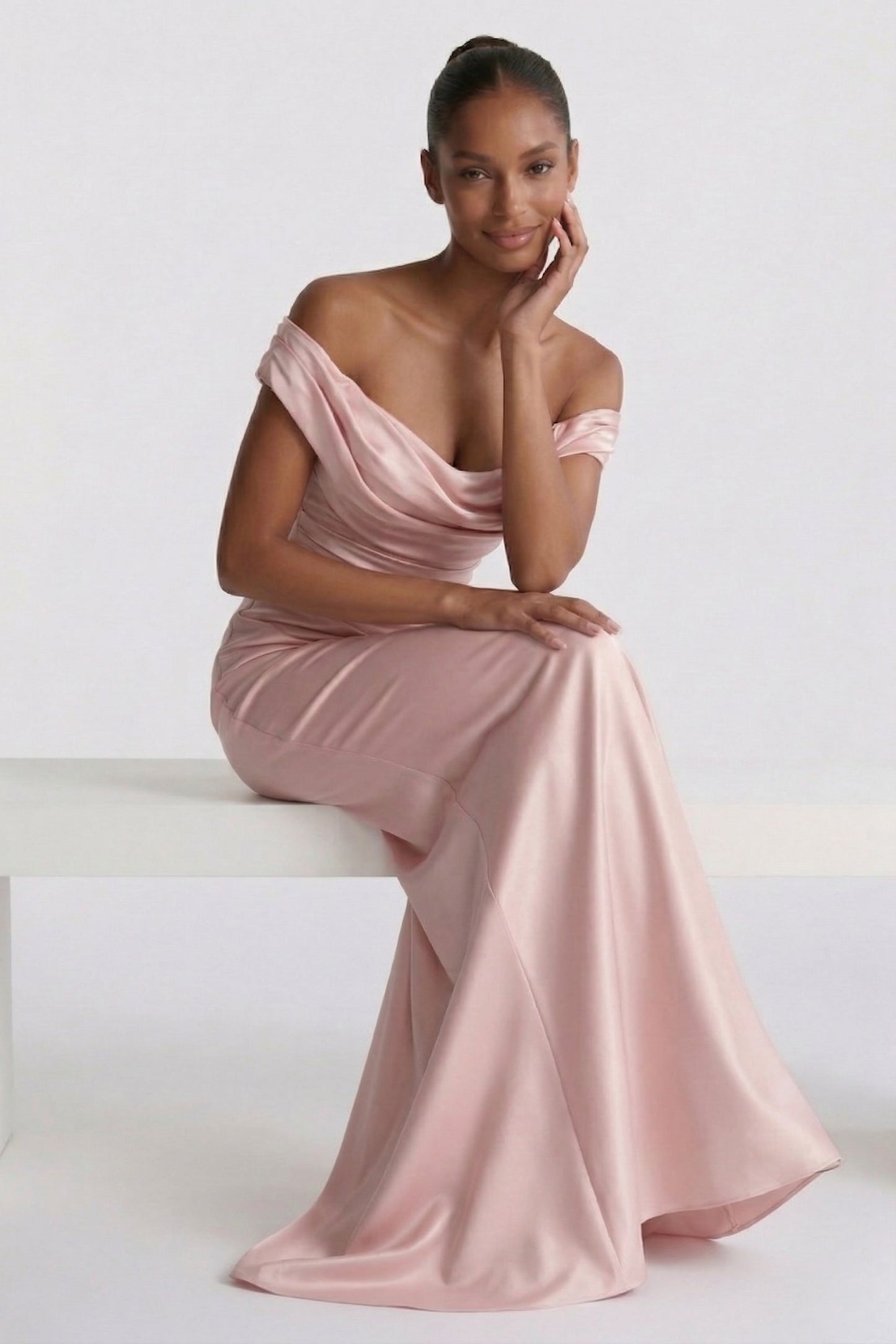 Rosalind | Satin Sheath Wedding Guest Dress