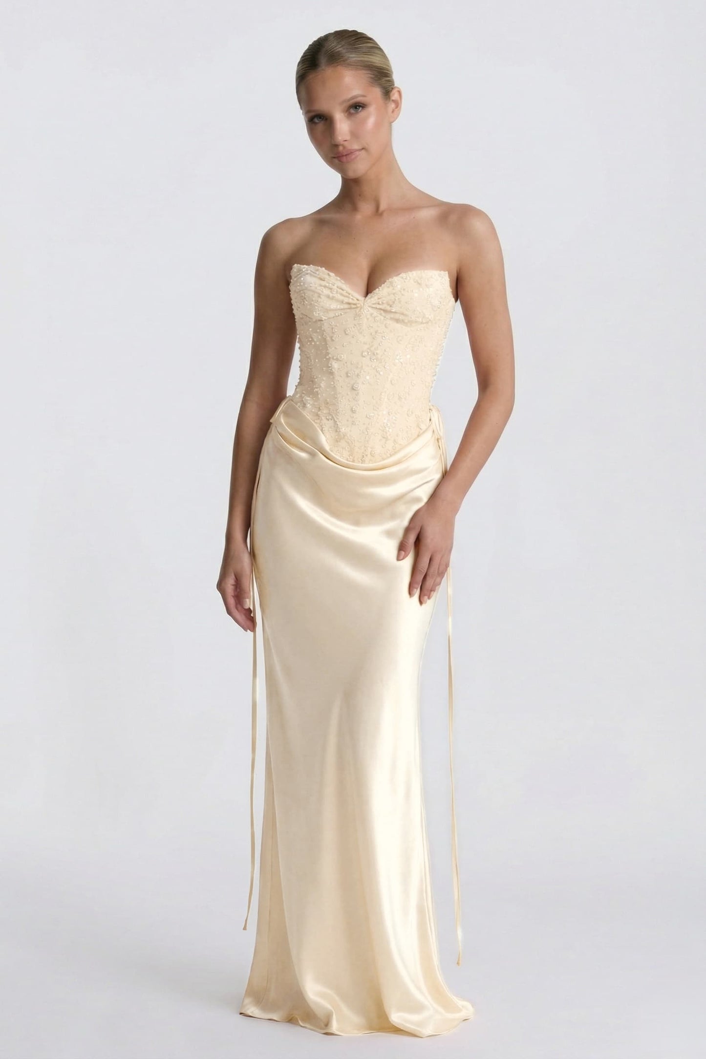 Ines | Satin Sheath Wedding Guest Dress