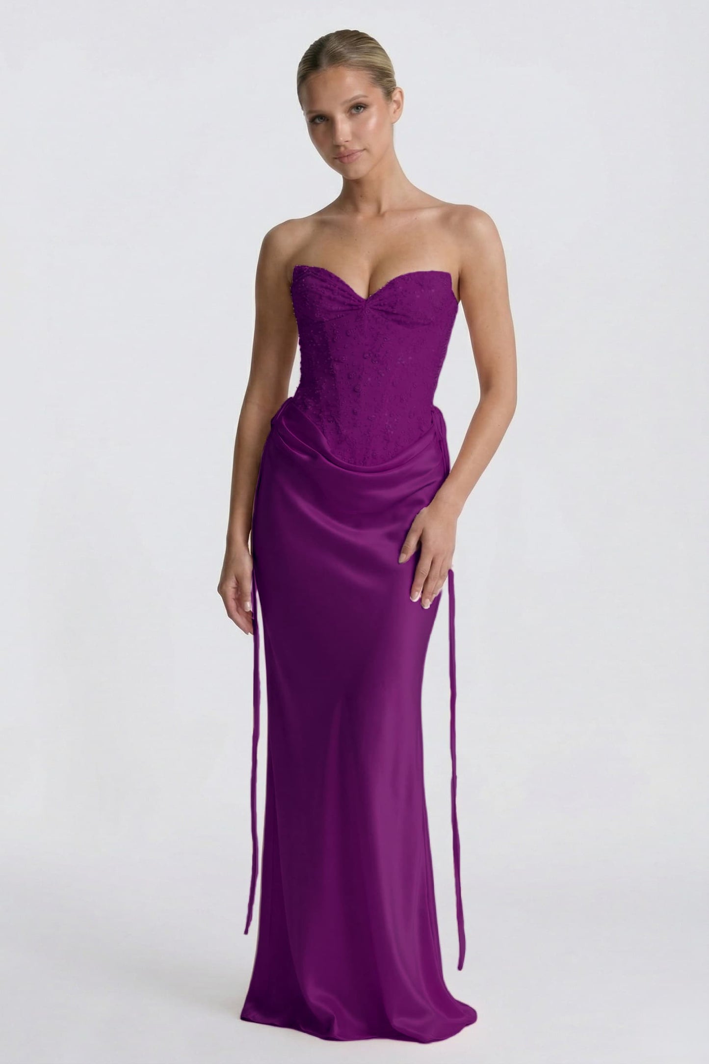 Ines | Satin Sheath Wedding Guest Dress