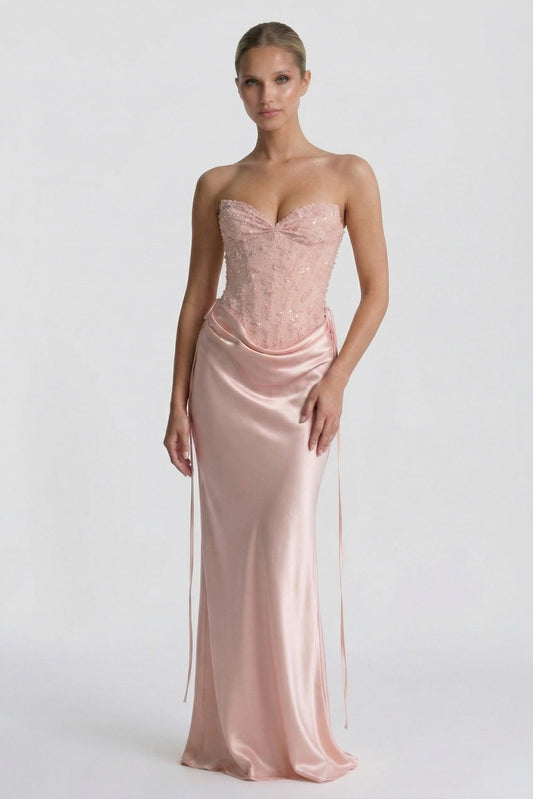 Ines | Satin Sheath Wedding Guest Dress