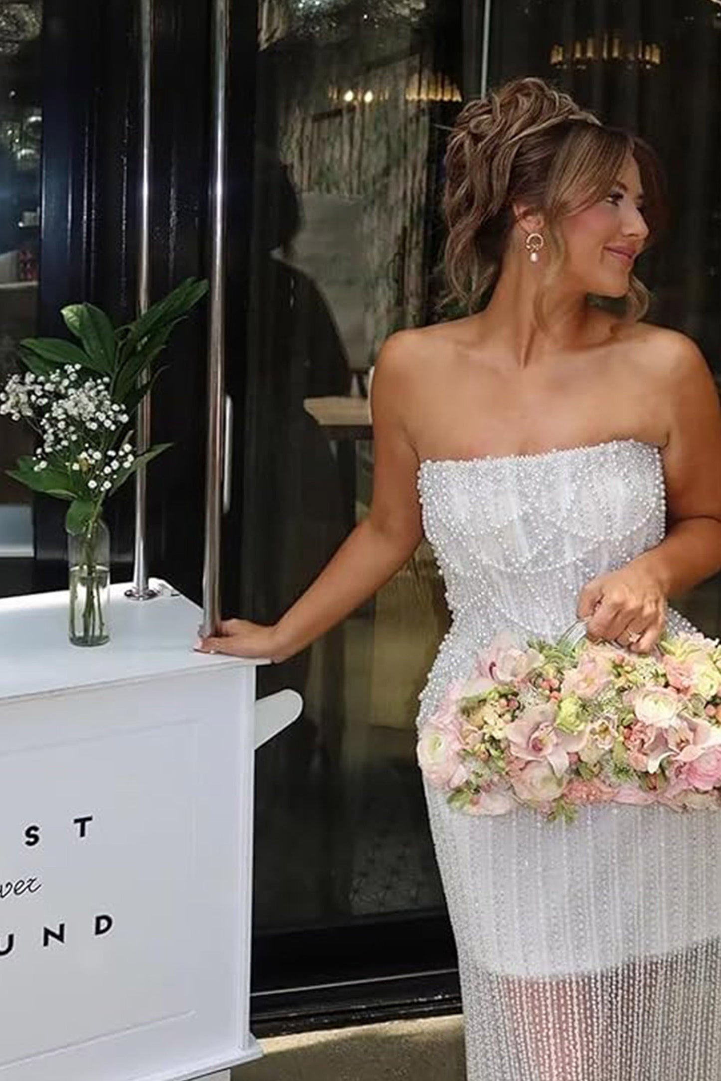 Odette | Strapless Sequin Sheath Dress