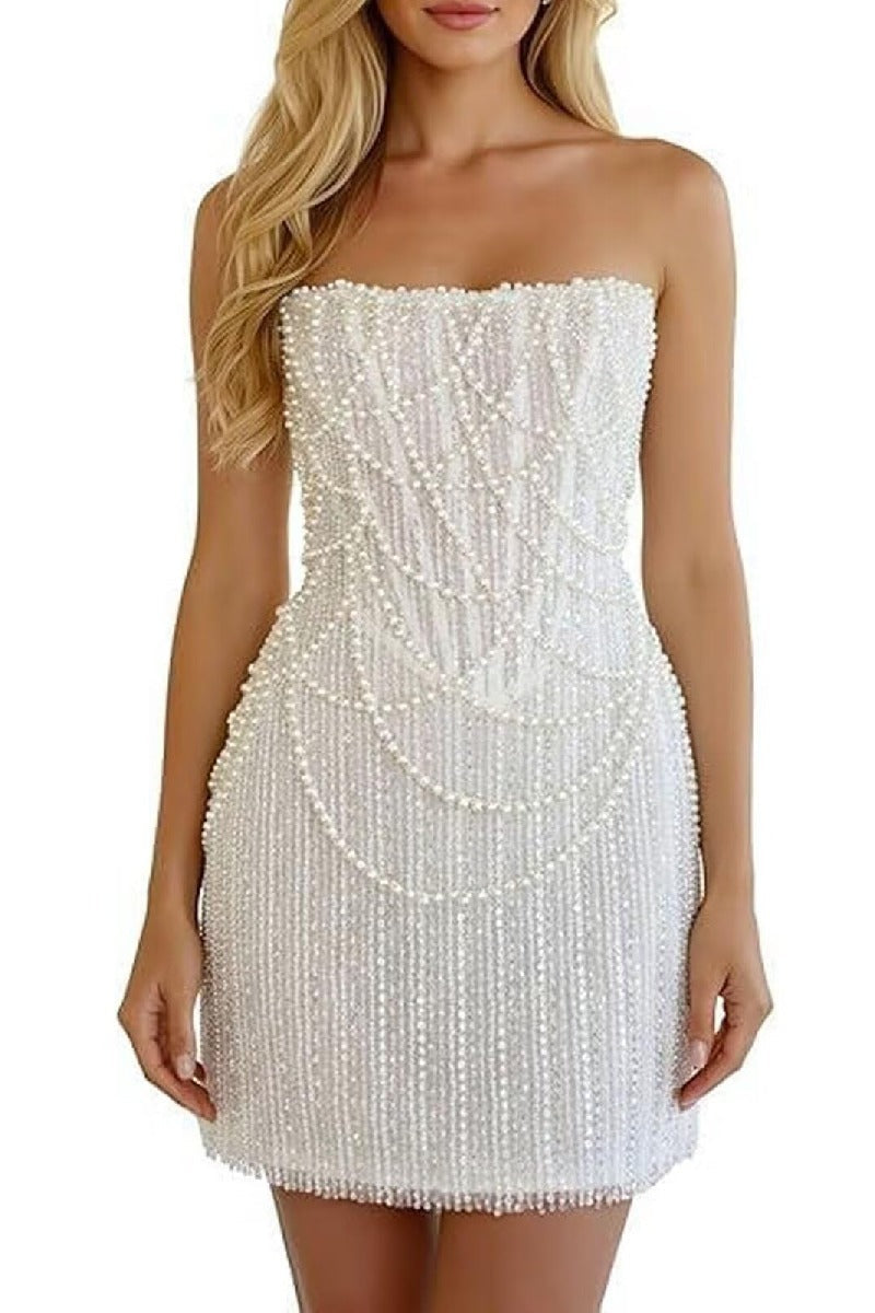 Odette | Strapless Sequin Sheath Dress
