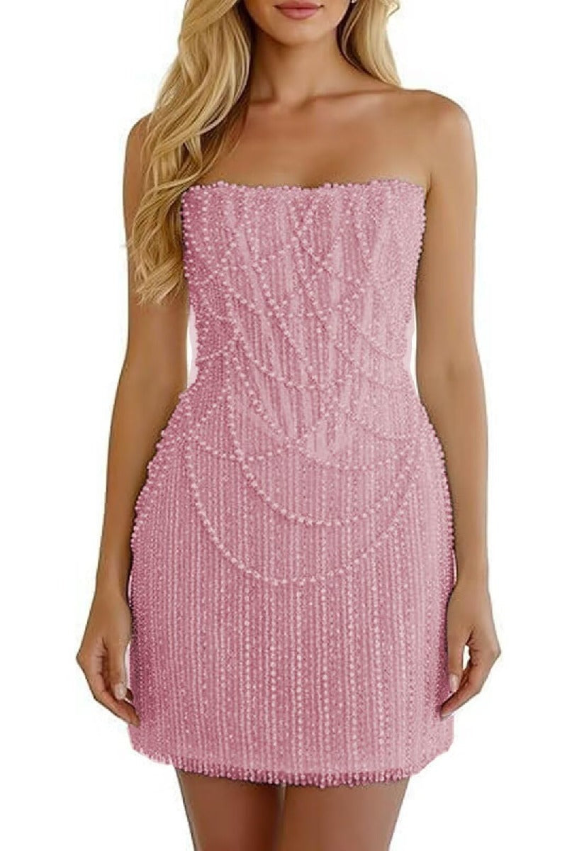 Odette | Strapless Sequin Sheath Dress