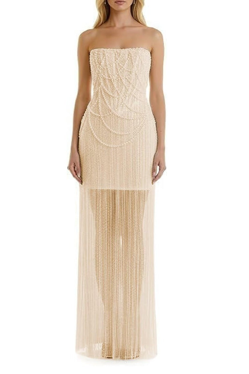 Odette | Strapless Sequin Sheath Dress
