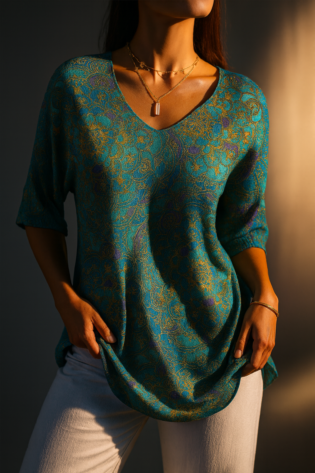 Arienne | Retro Art Print Long-Sleeve Pullover