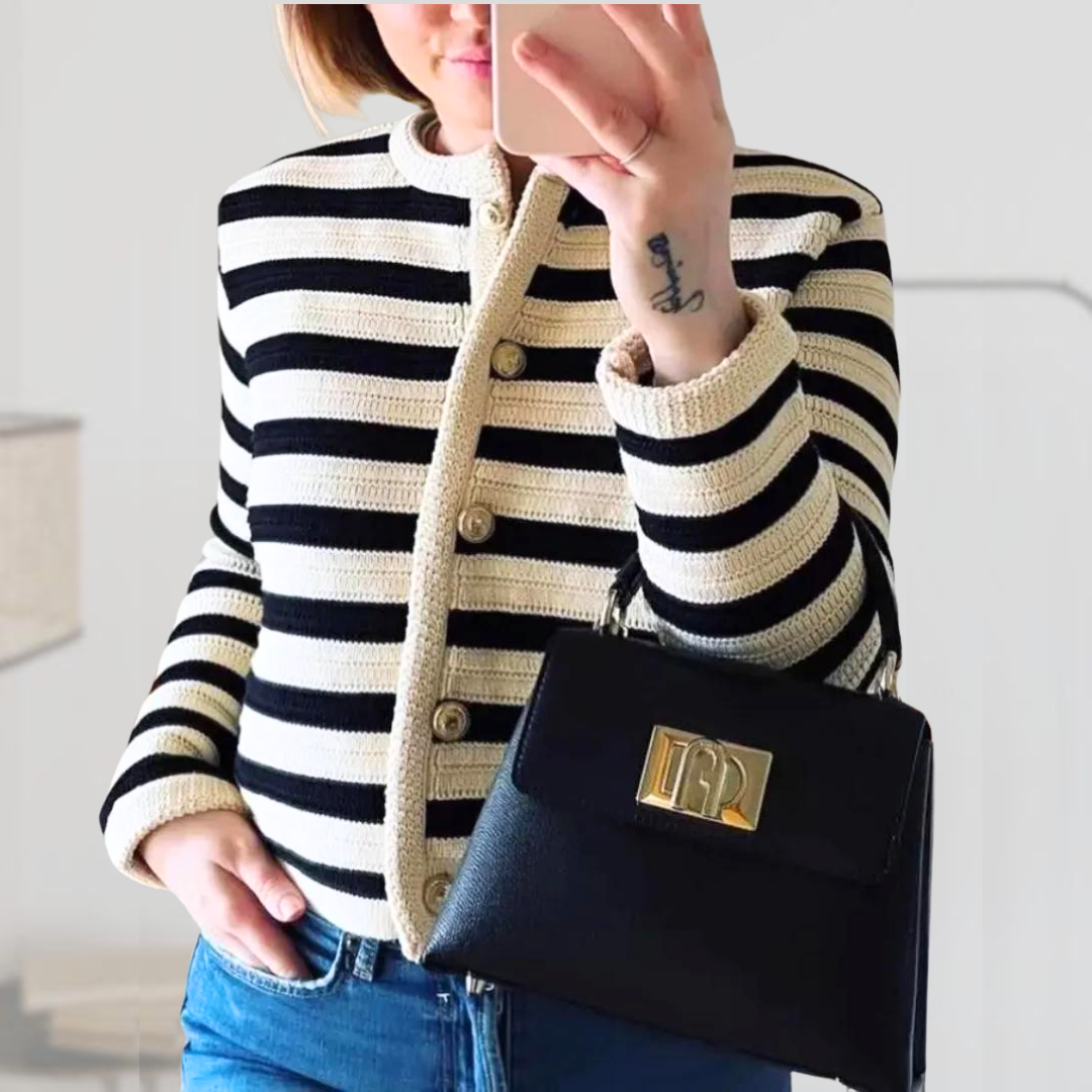 Quenby | Classic Striped Cardigan - Everyday Office Knitwear