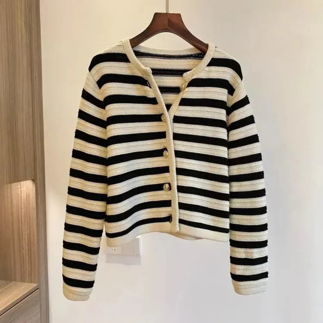 Quenby | Classic Striped Cardigan - Everyday Office Knitwear