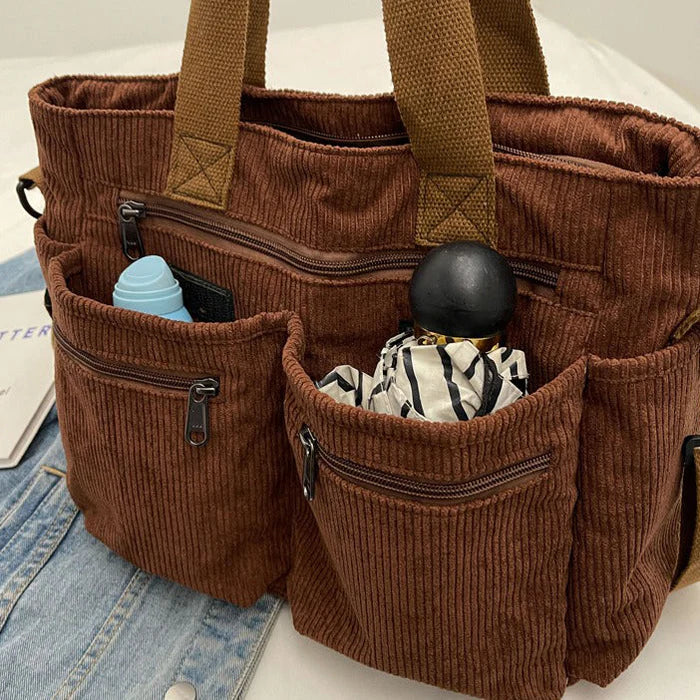 Talwyn | Corduroy Tote Bag Large Carryall For Everyday Style