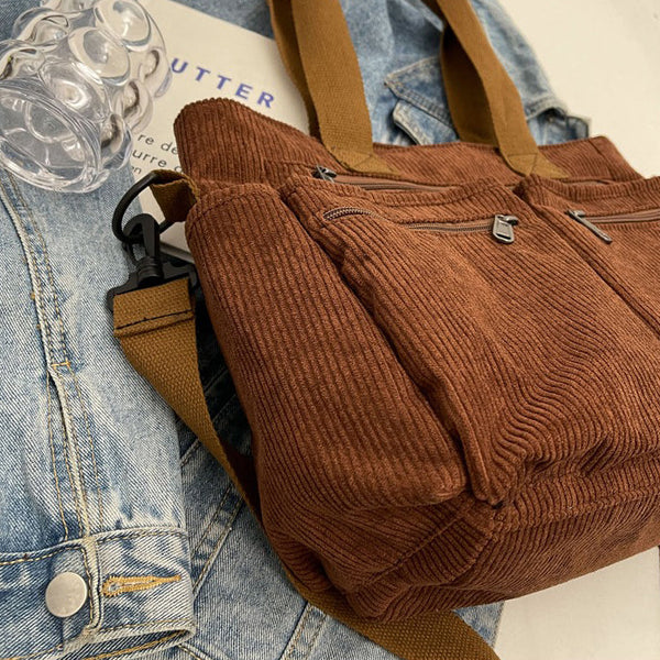 Talwyn | Corduroy Tote Bag Large Carryall For Everyday Style
