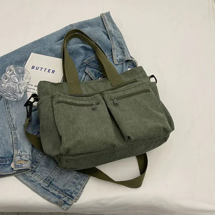 Talwyn | Corduroy Tote Bag Large Carryall For Everyday Style