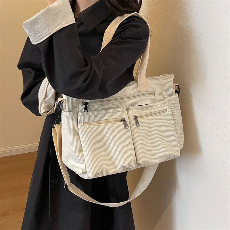 Talwyn | Corduroy Tote Bag Large Carryall For Everyday Style