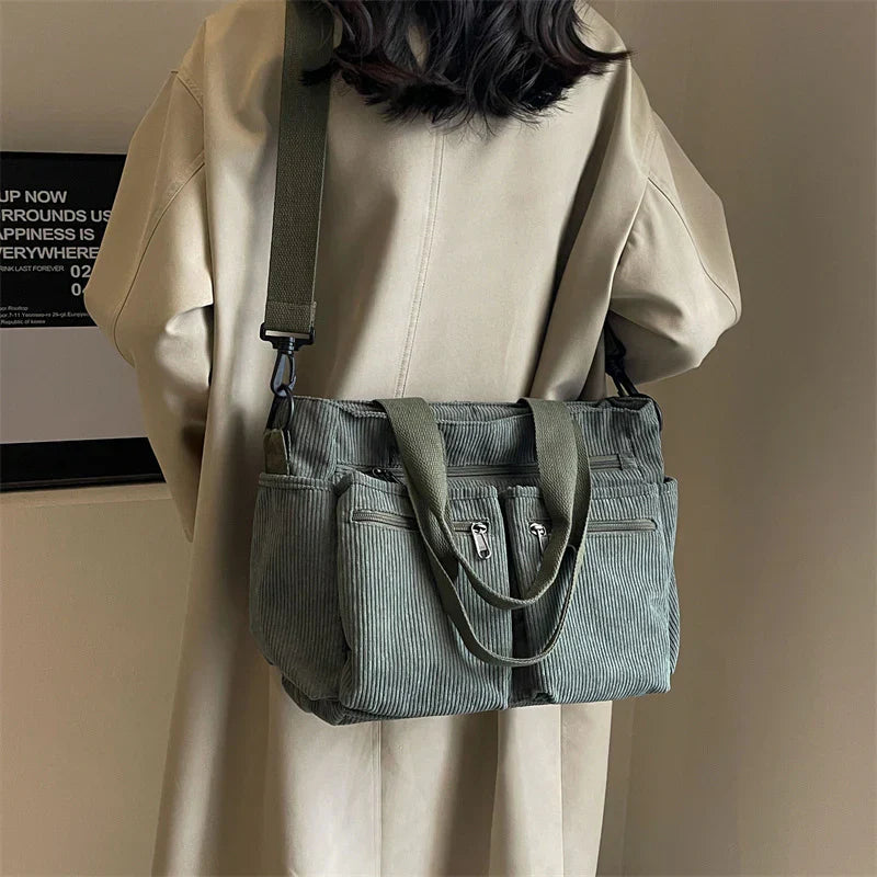 Talwyn | Corduroy Tote Bag Large Carryall For Everyday Style