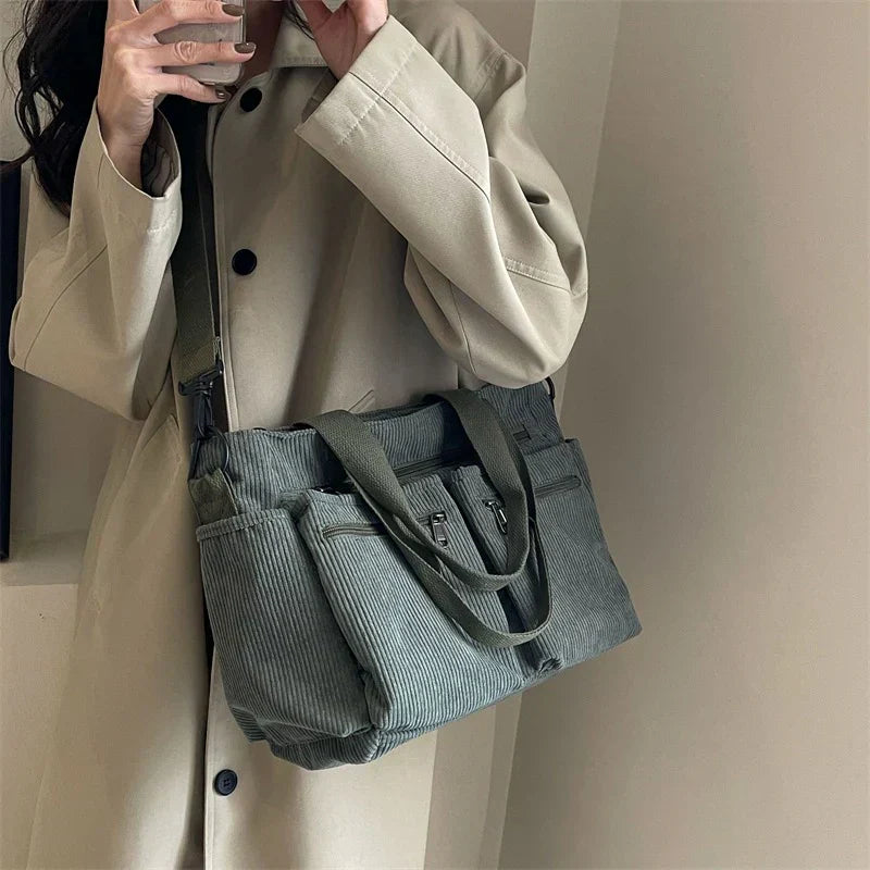 Talwyn | Corduroy Tote Bag Large Carryall For Everyday Style