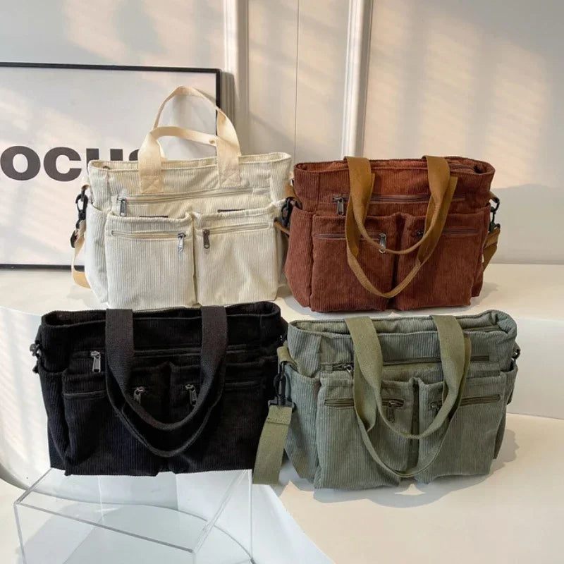 Talwyn | Corduroy Tote Bag Large Carryall For Everyday Style