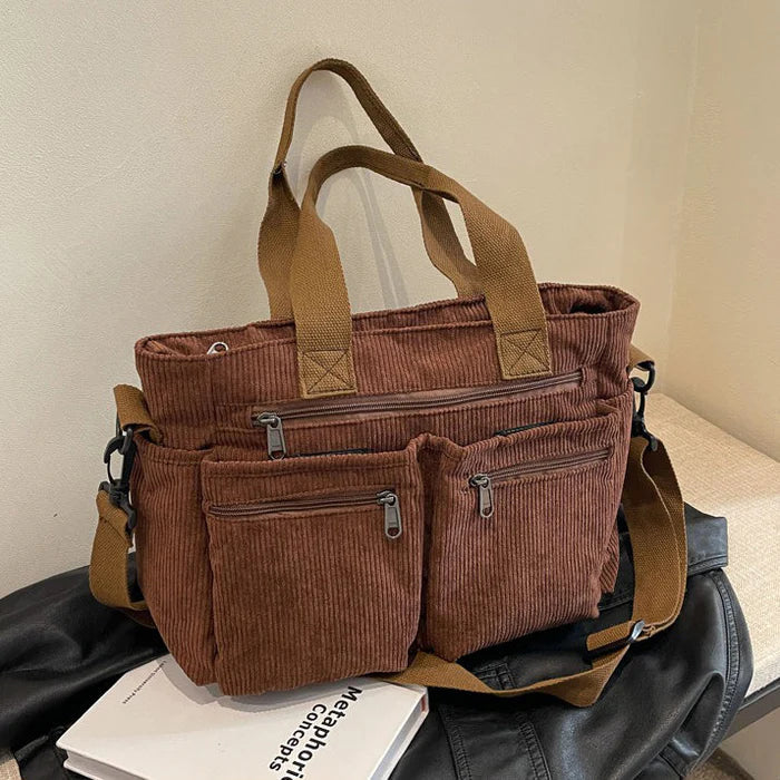 Talwyn | Corduroy Tote Bag Large Carryall For Everyday Style