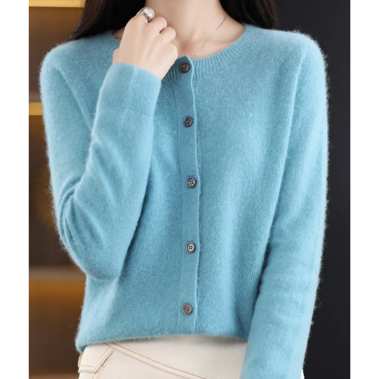 Amberlynn | Cozy Cashmere Blend Wool Cardigan