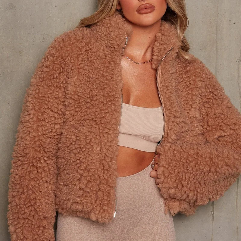 Morwenna | Cropped Teddy Jacket for Cozy Style