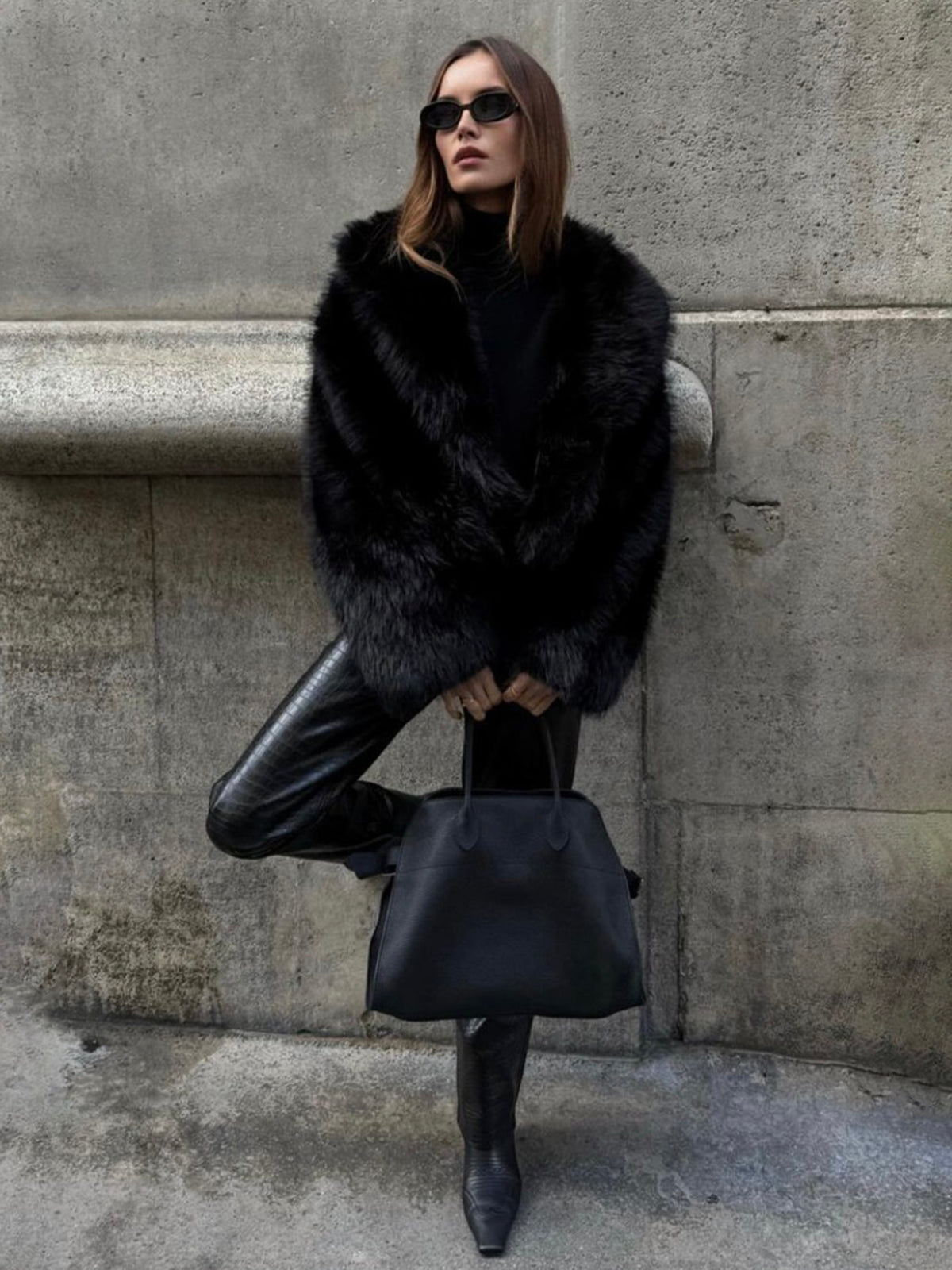 Melusine | Eco Fur Cropped Jacket Casual Elegant Warm