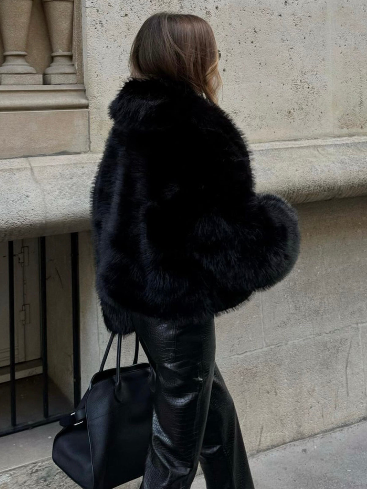 Melusine | Eco Fur Cropped Jacket Casual Elegant Warm