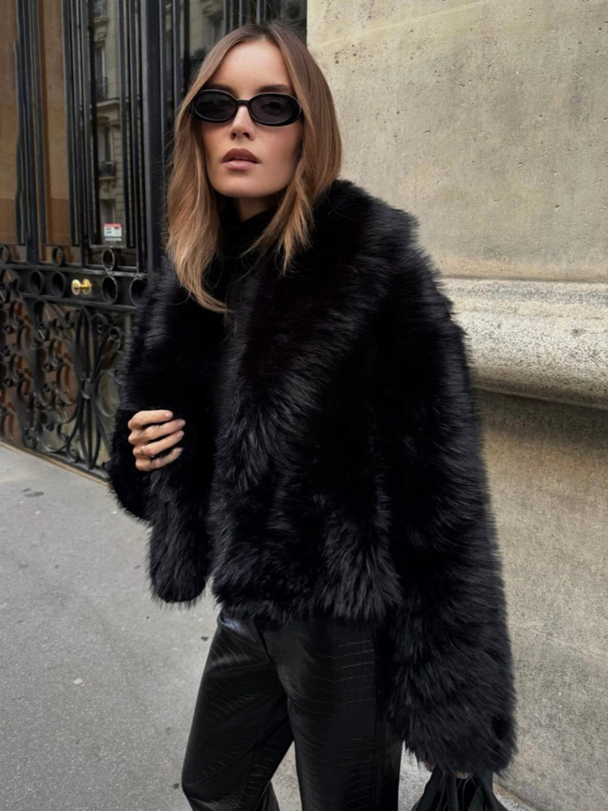 Melusine | Eco Fur Cropped Jacket Casual Elegant Warm