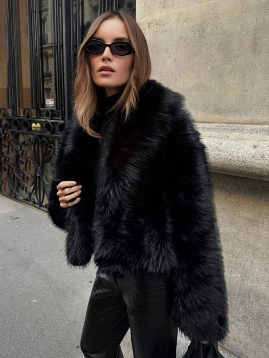 Melusine | Eco Fur Cropped Jacket Casual Elegant Warm