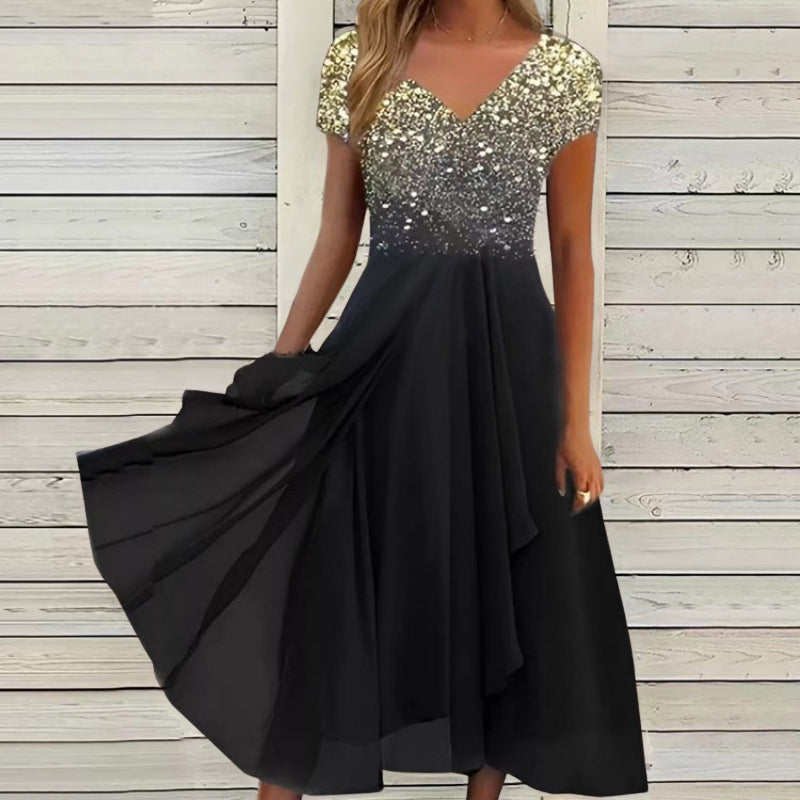 Elise | Floral Gradient Maxi Dress with Flowing Hem