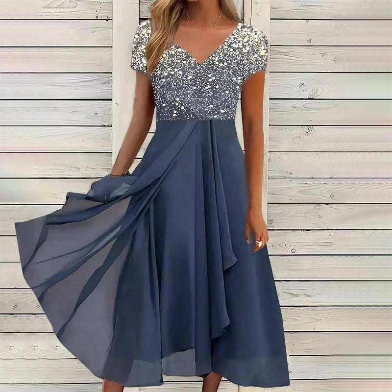 Elise | Floral Gradient Maxi Dress with Flowing Hem