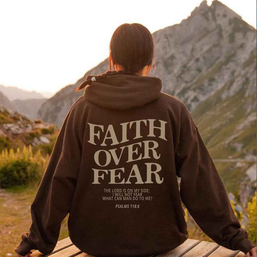 Daphne | Faith Over Fear Hoodie Motivational Comfort Wear Everyday
