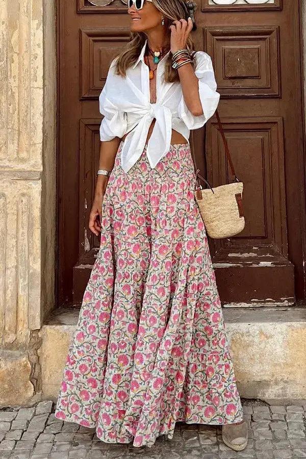 Laurelin | Floral Print Maxi Skirt