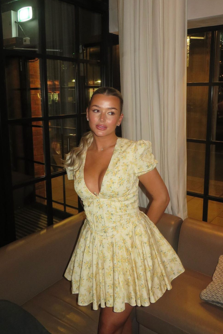 Emory | Floral A-Line Puff Sleeve Mini Dress