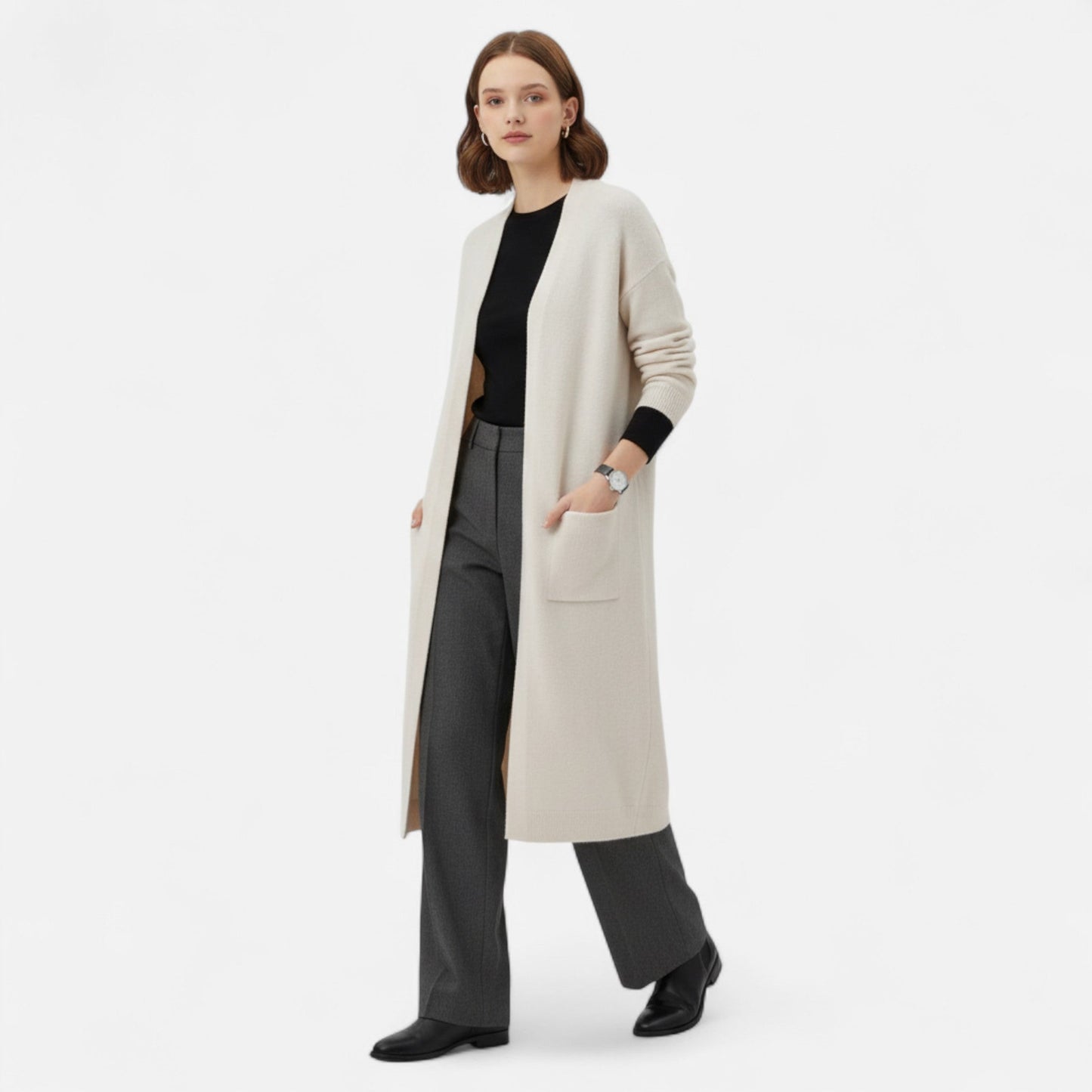 Undina | Long Silhouette Open-Front Cardigan