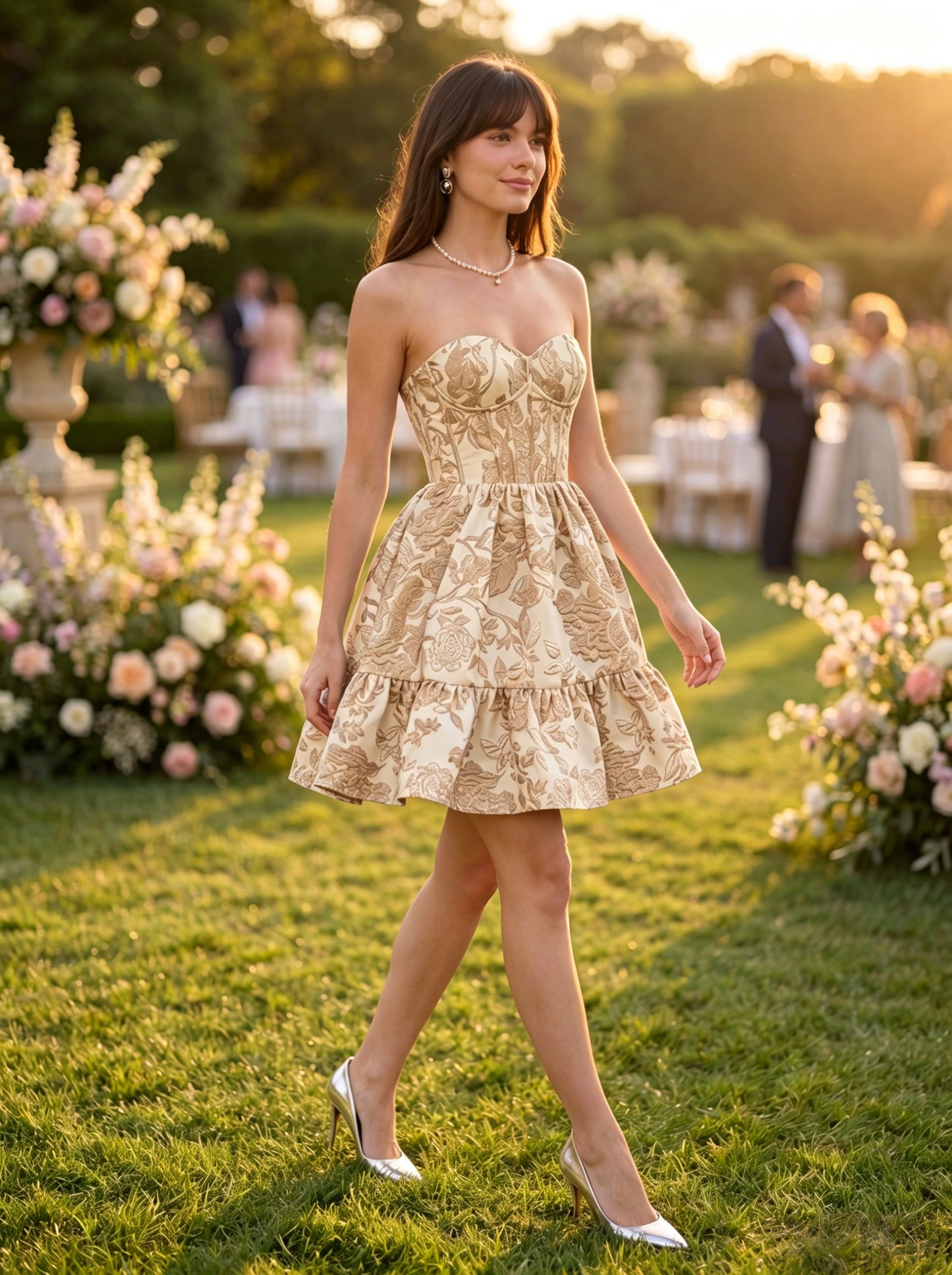 Talia | A-Line Strapless Satin Homecoming Dress
