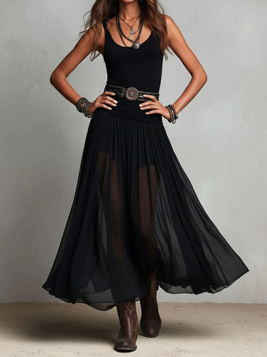 Bexley | Sleeveless Boho V-Neck Maxi Dress