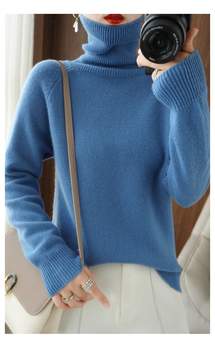 Beatrice | Ribbed Turtleneck Long Sleeve Oversized Sweater